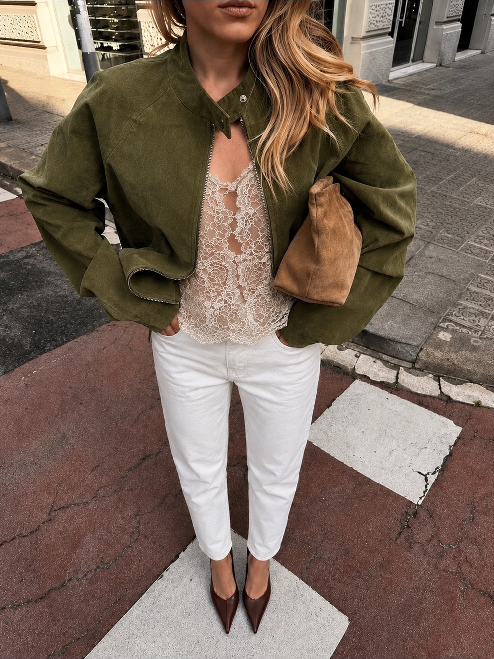 Zara White High-Rise Jeans